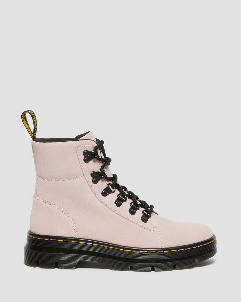 Dr Martens Combs Women Ruskind Ankelstøvler Dame Lyserød | DK 55PJJ